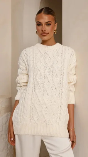 Valentina Knit Sweater - Cream Billy J