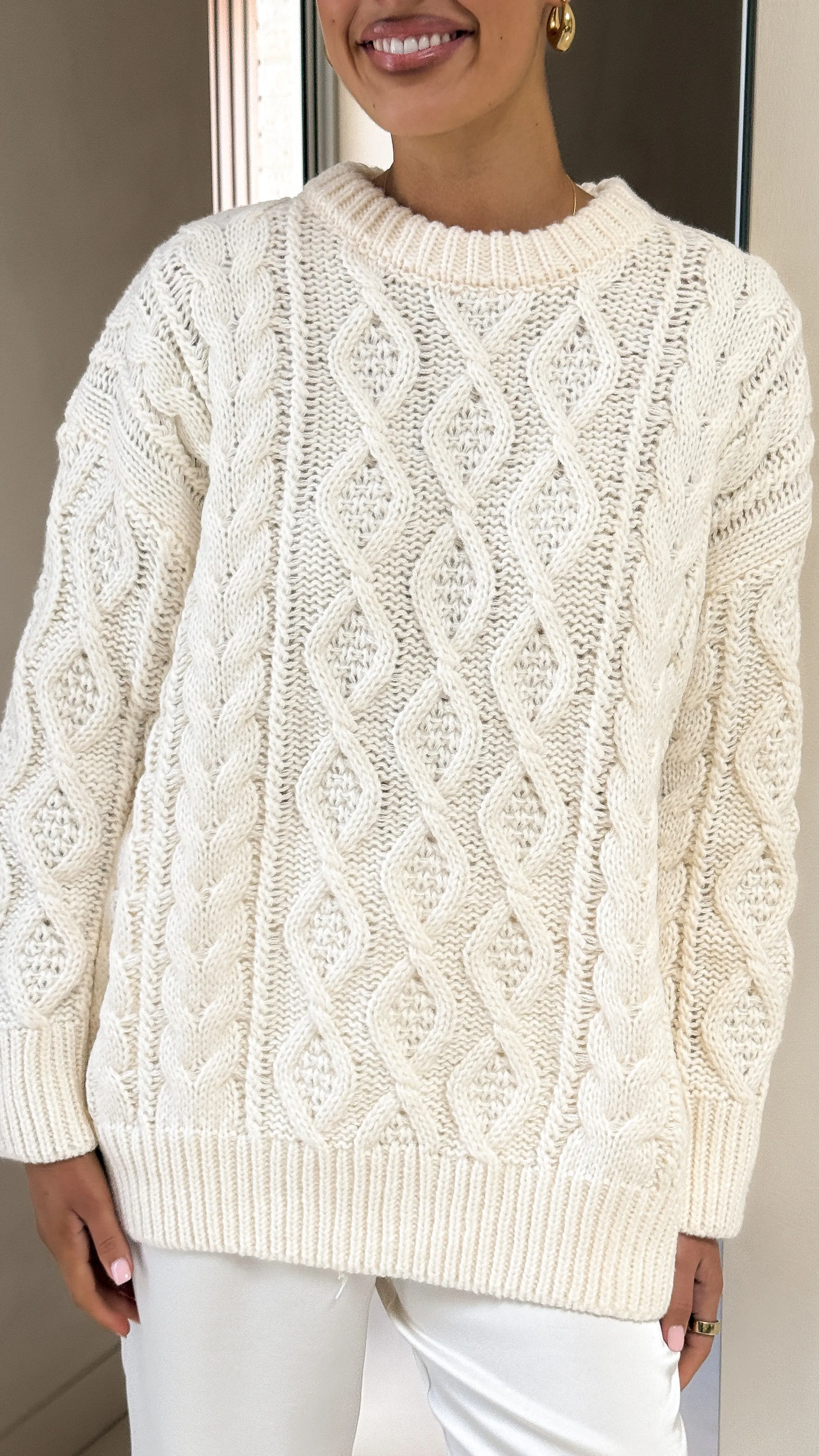 Valentina Knit Sweater - Cream Billy J