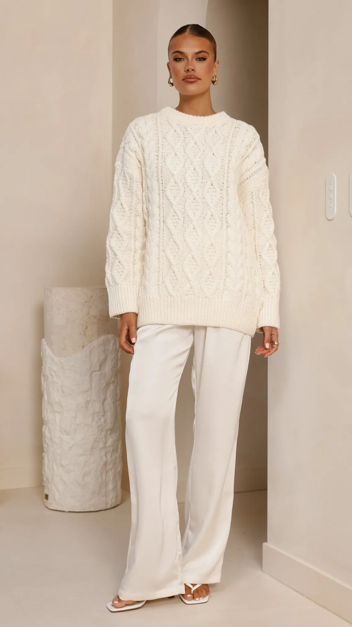 Valentina Knit Sweater - Cream Billy J