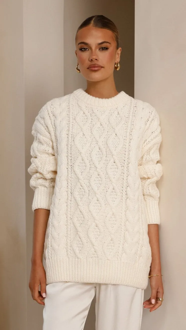 Valentina Knit Sweater - Cream Billy J