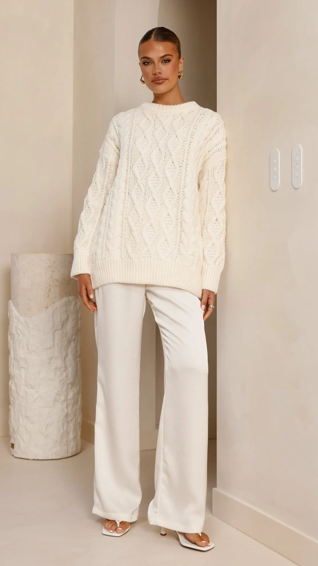 Valentina Knit Sweater - Cream Billy J