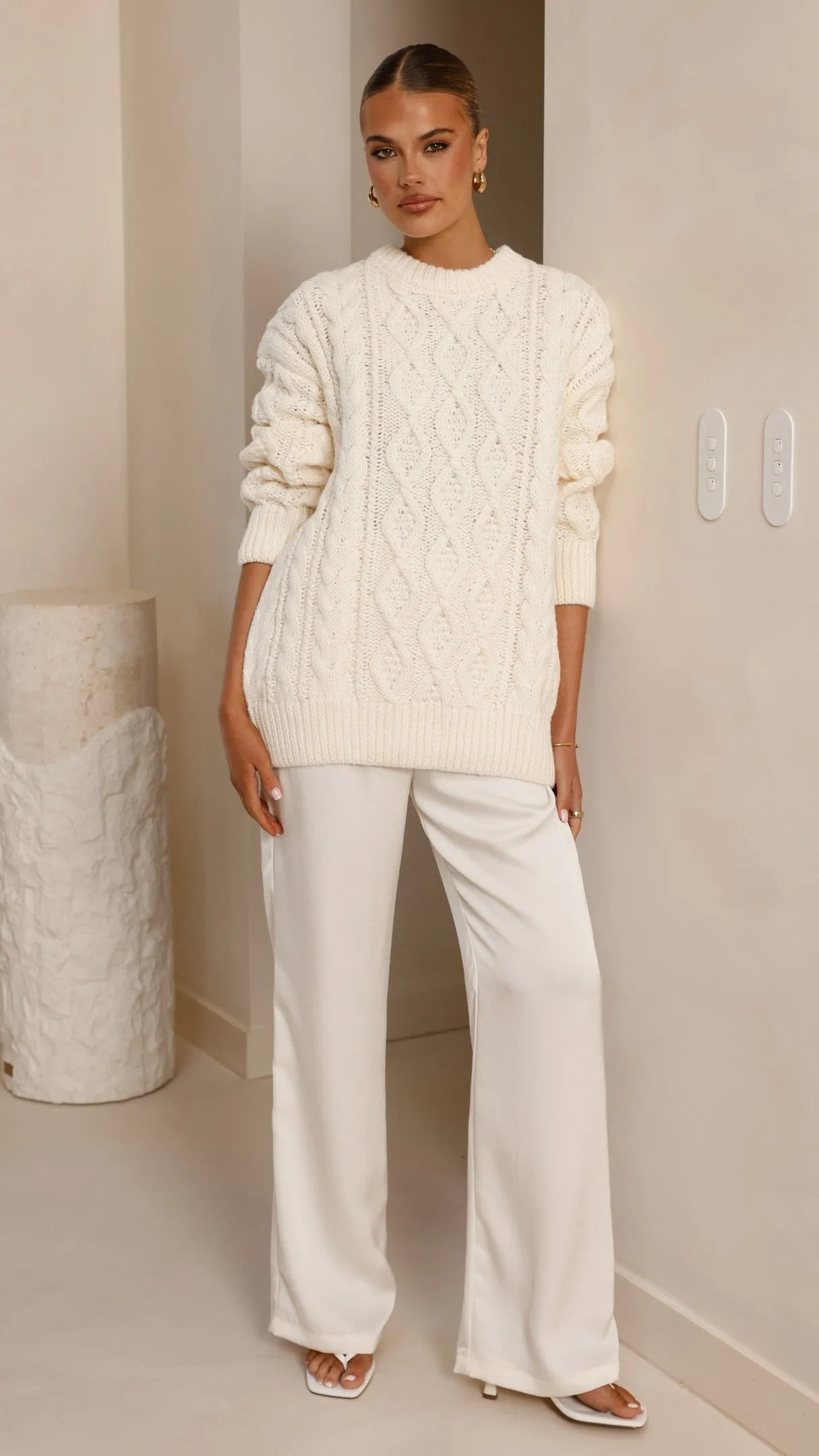 Valentina Knit Sweater - Cream Billy J