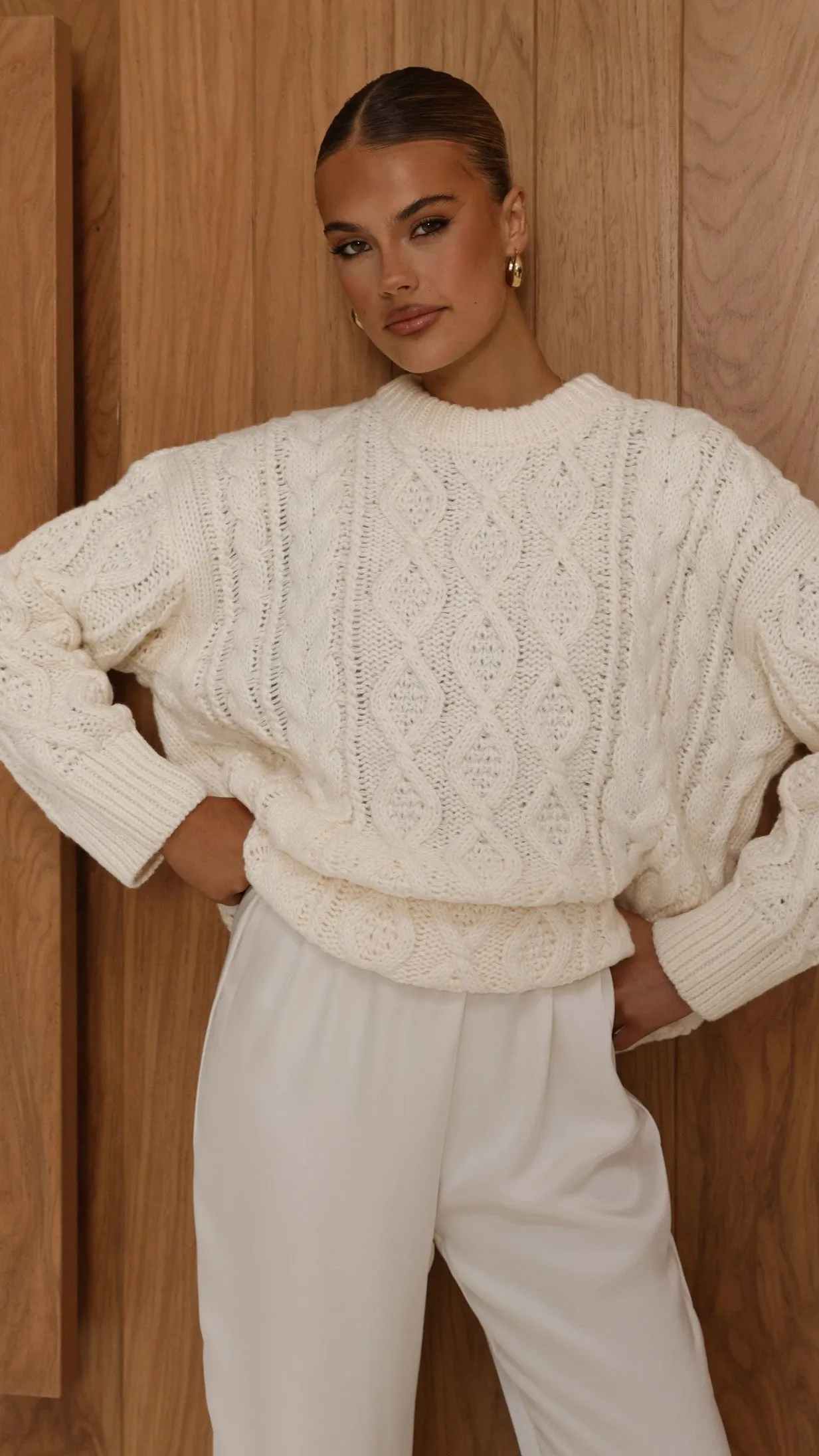 Valentina Knit Sweater - Cream Billy J