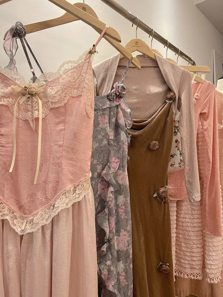 Velvet Fairycore Maxi Dress