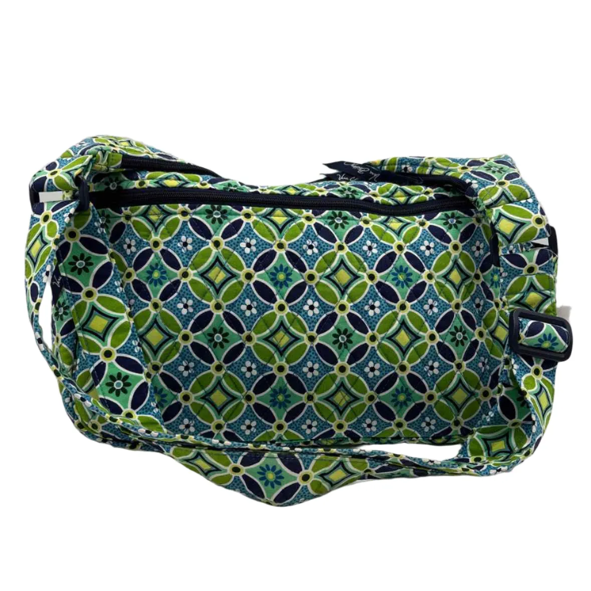 VERA BRADLEY Green & Blue Quilted Floral Crossbody Purse w/Adj Strap