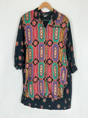 Vintage Karen Kane Size 14W Black Multi Ornate Dress / Jacket