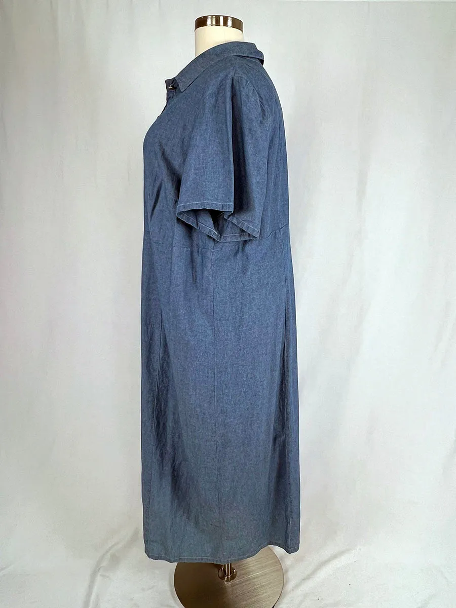 Vintage Studio Ease Size 28W Chambray Dress DEADSTOCK