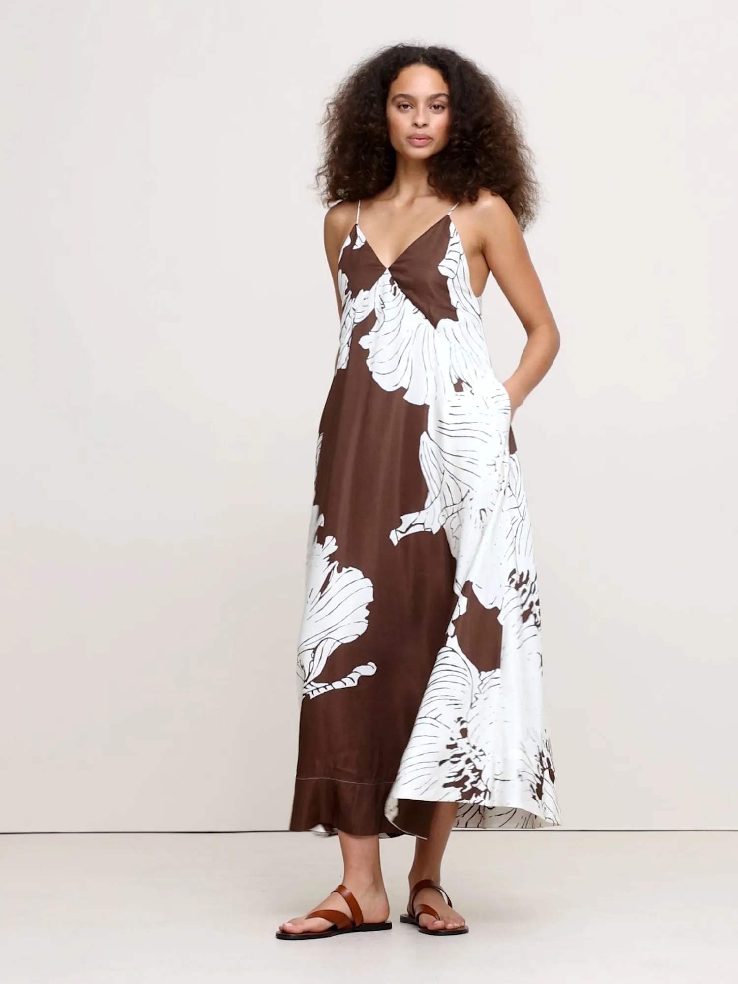 Viscose-Linen Maxi Dress