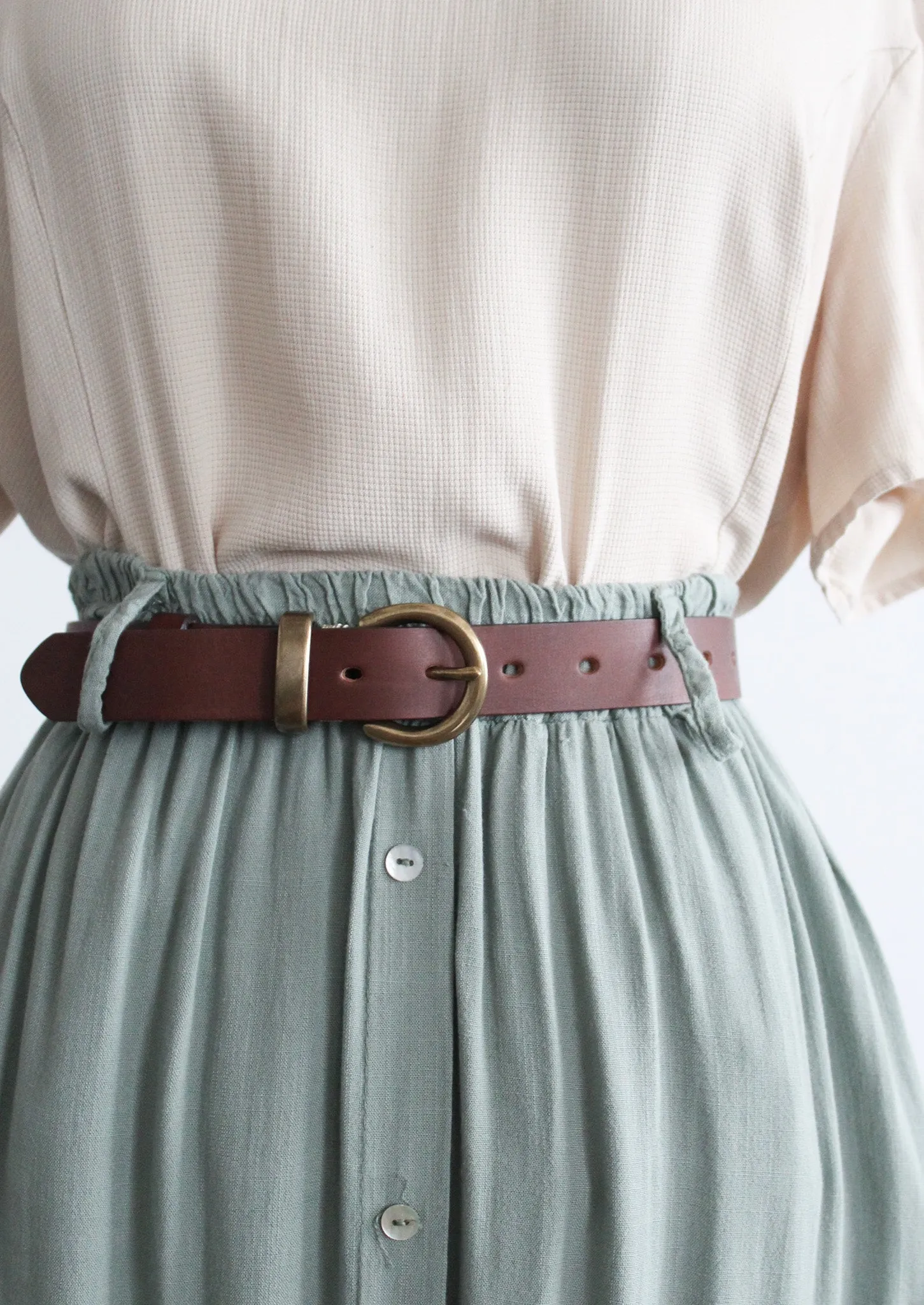 whiskey brown leather belt 1919 Vintage