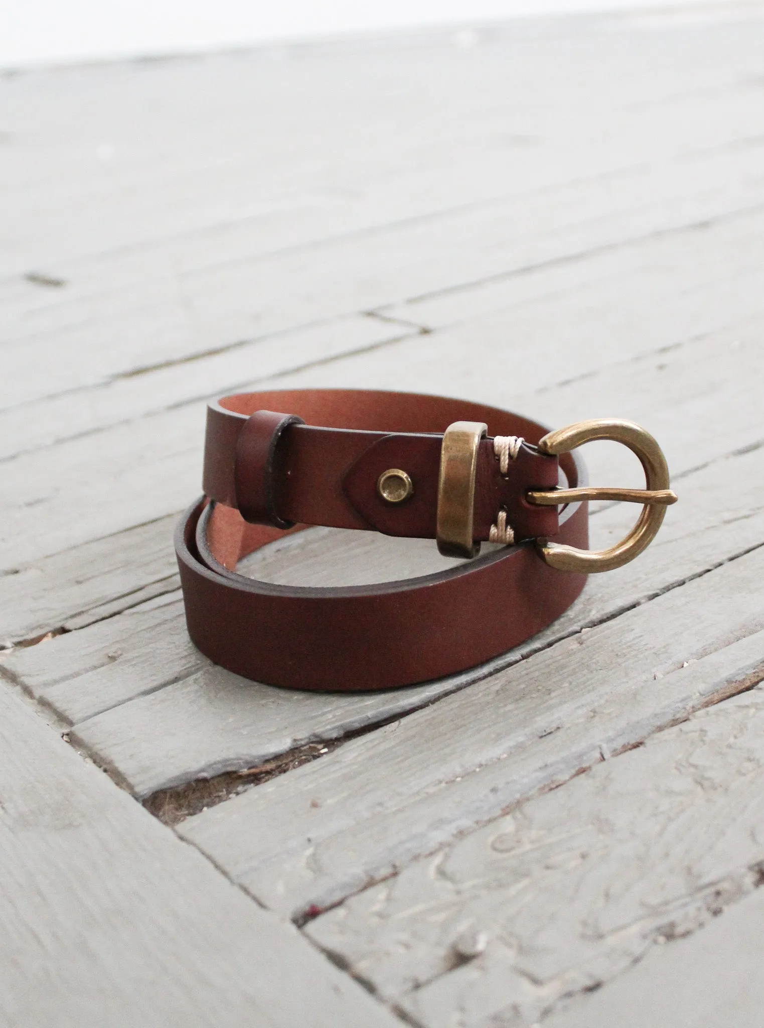 whiskey brown leather belt 1919 Vintage