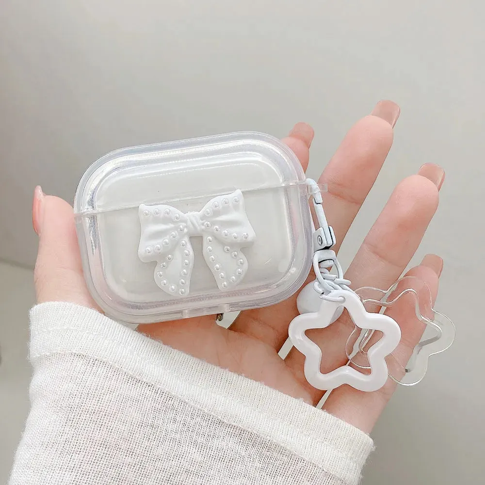 White Heart AirPods Case and Chain