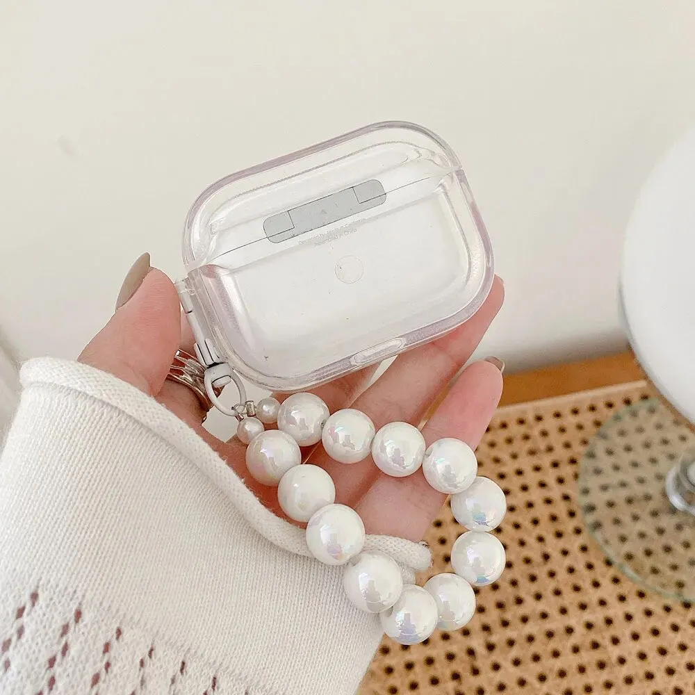 White Heart AirPods Case and Chain