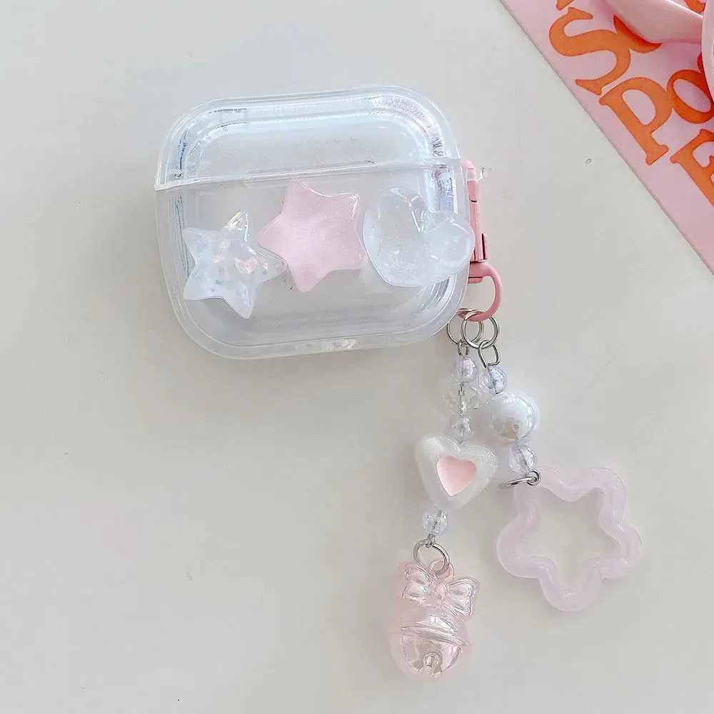White Heart AirPods Case and Chain