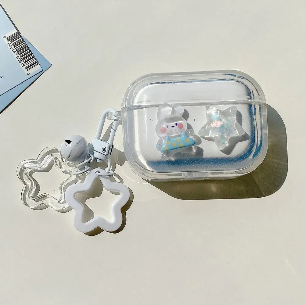 White Heart AirPods Case and Chain