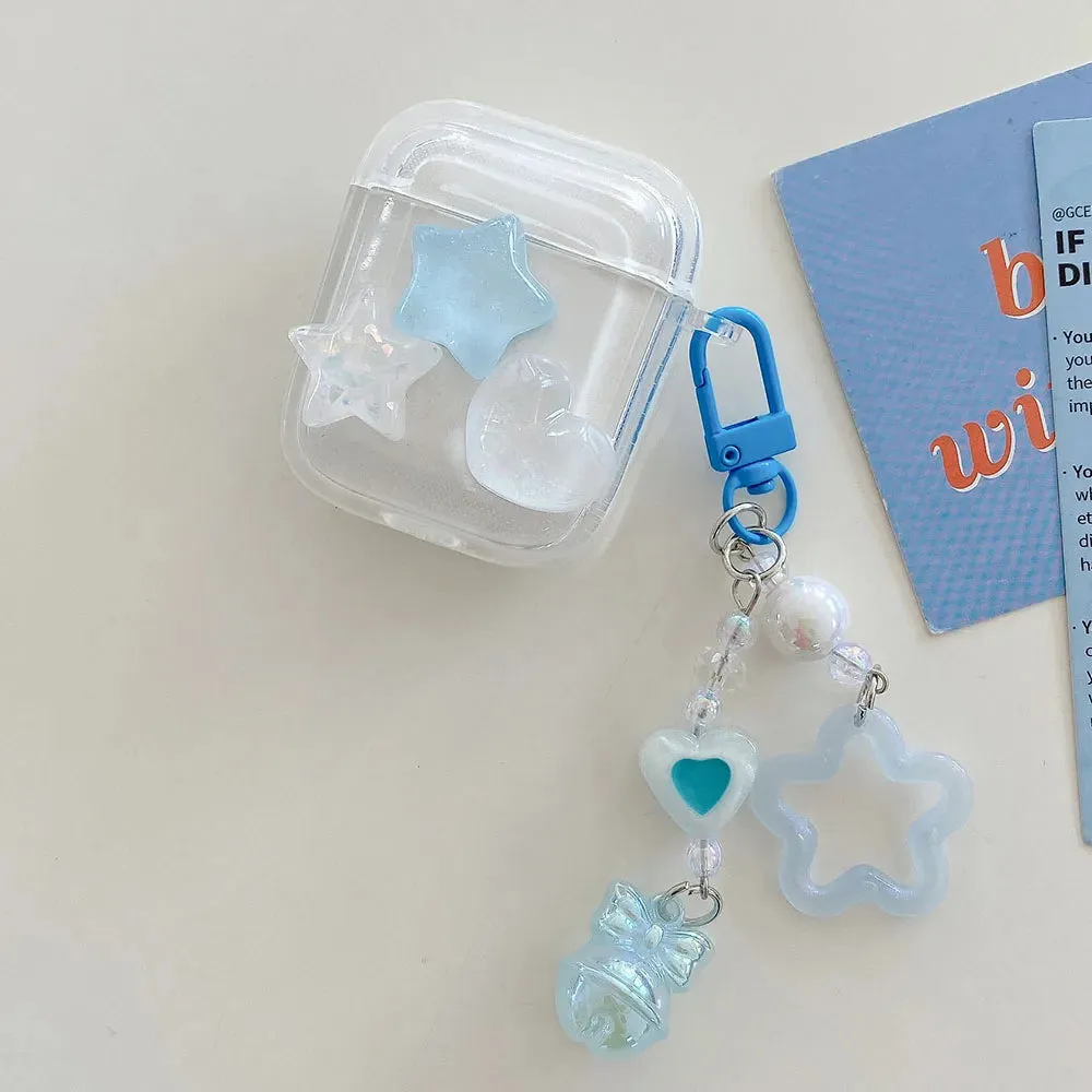 White Heart AirPods Case and Chain