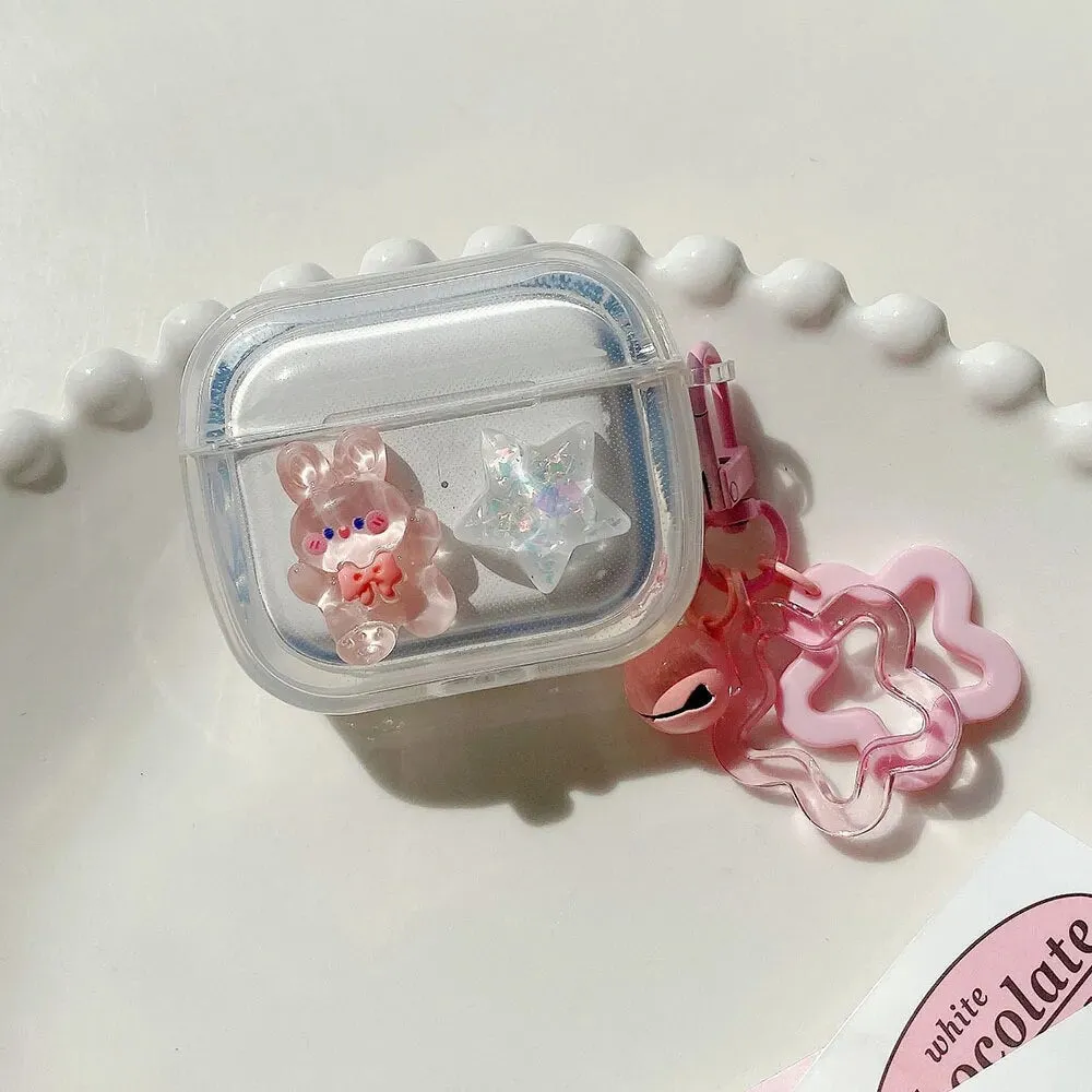 White Heart AirPods Case and Chain
