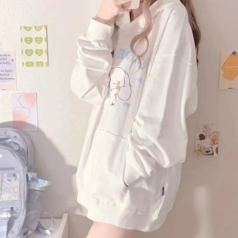 White Oversized Puppy Dog Hoodie