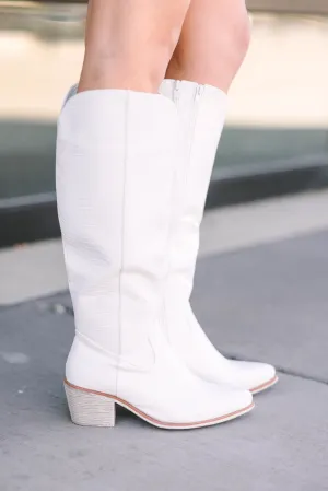 Wildest Dreams White Croc Boots
