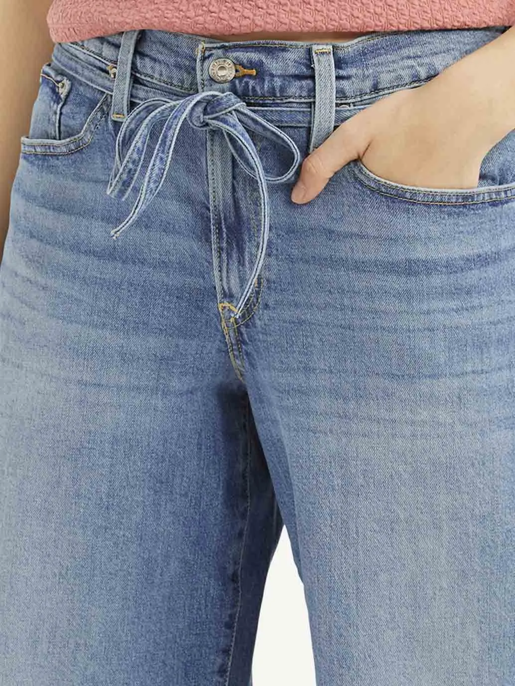 Women's Blue XL Straight Fit Mid Rise Jeans LEVI'S