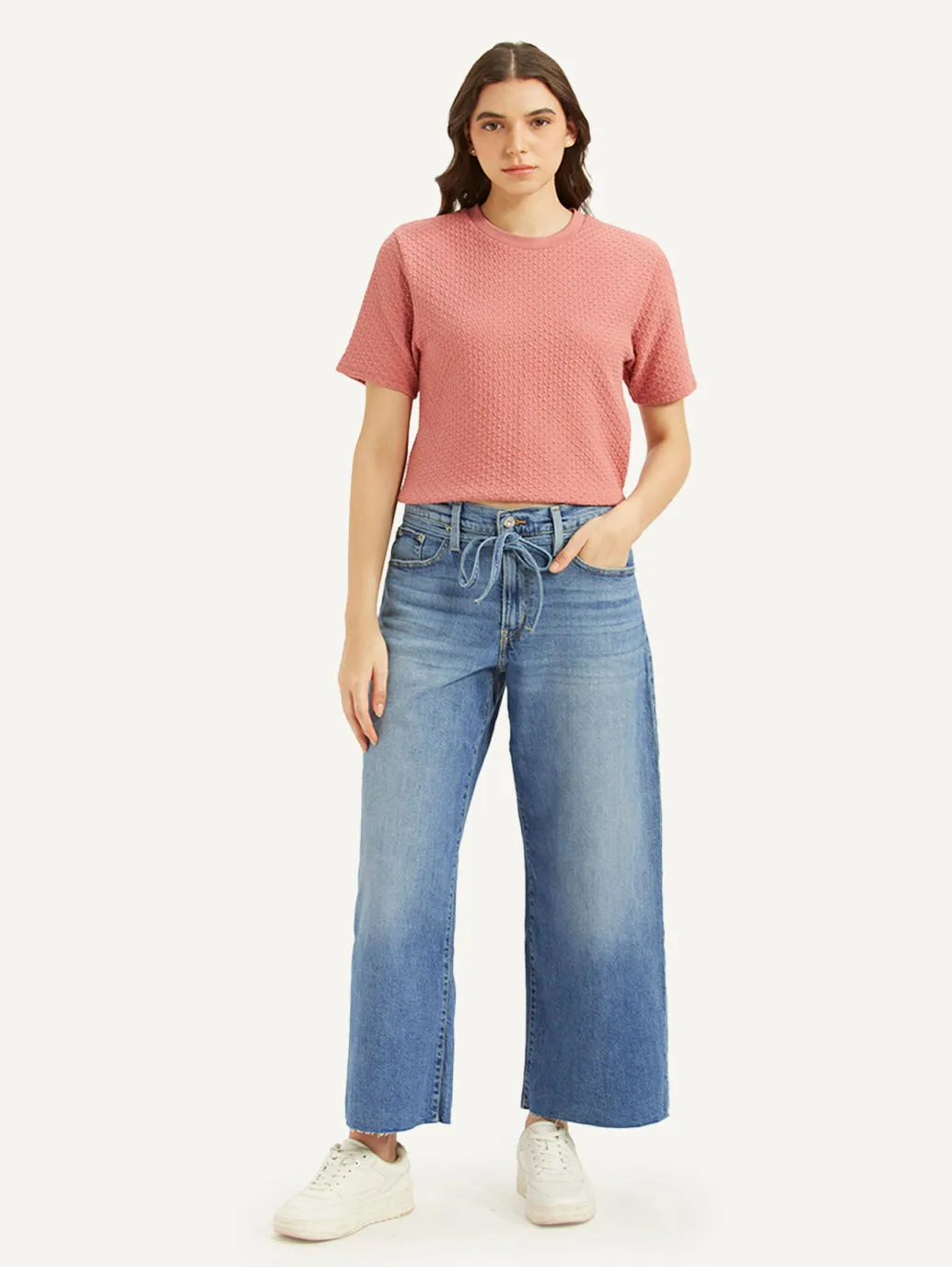 Women's Blue XL Straight Fit Mid Rise Jeans LEVI'S