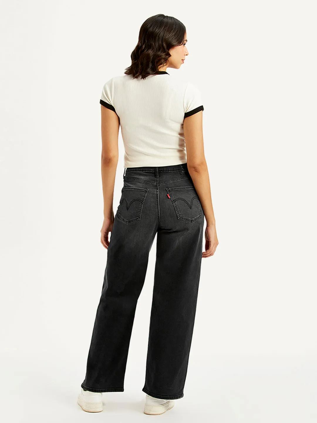 Women's High Rise Wide Leg Charcoal Grey Jeans LEVI'S