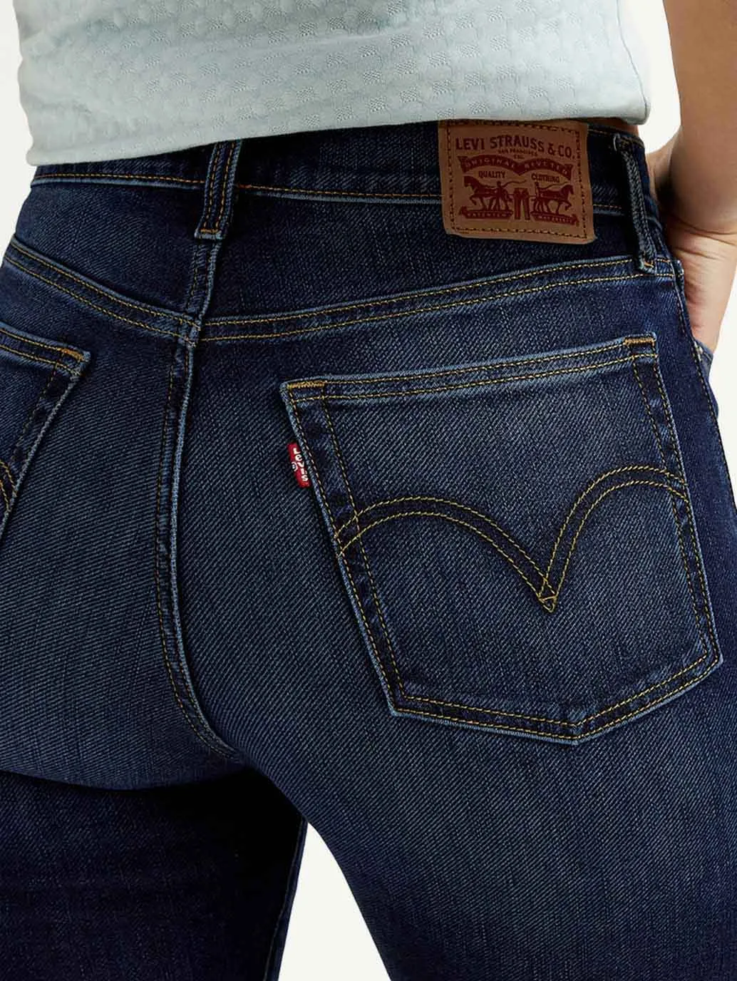 Women's Navy Blue Straight Fit High Rise Jeans LEVI'S