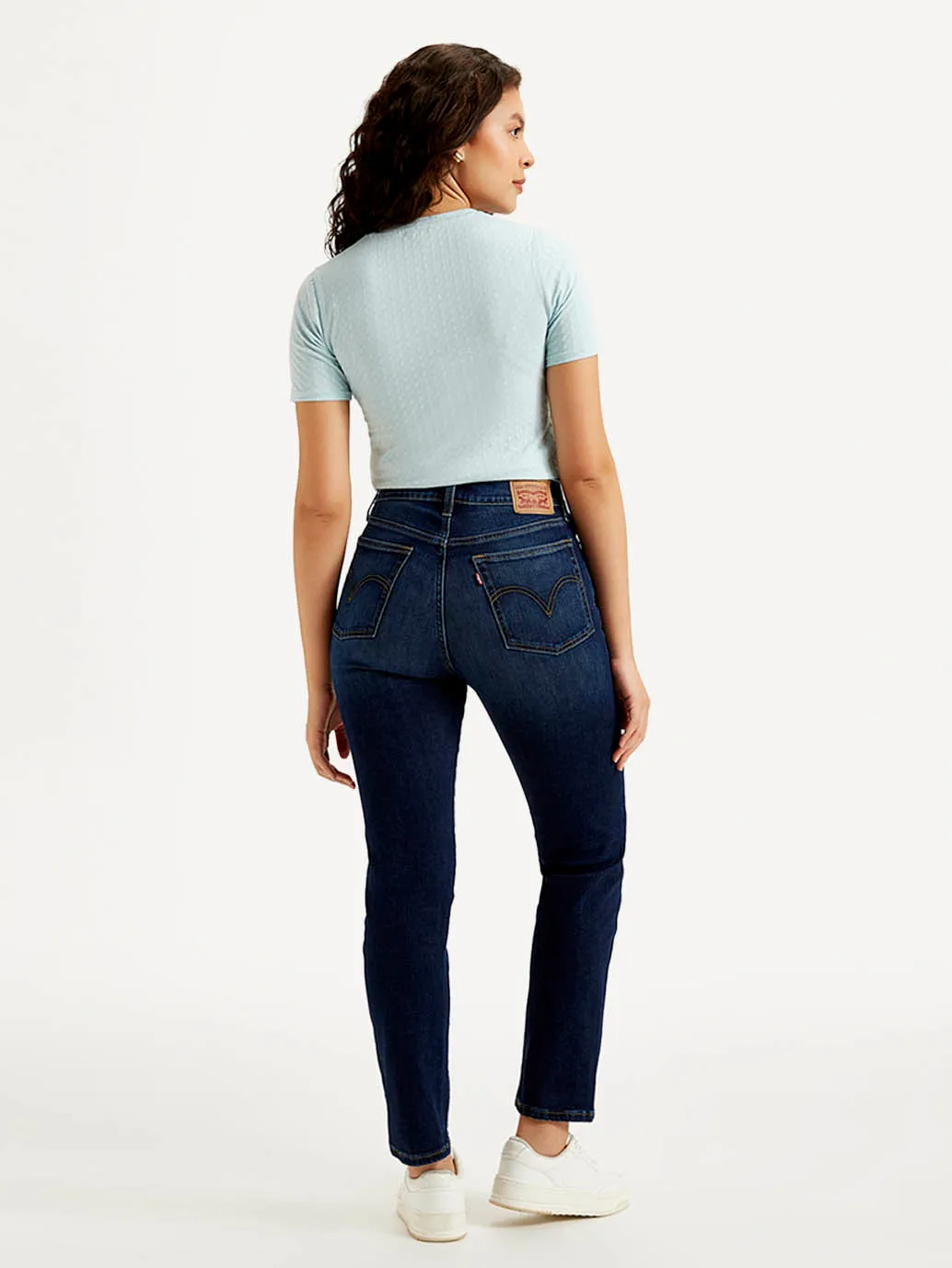 Women's Navy Blue Straight Fit High Rise Jeans LEVI'S