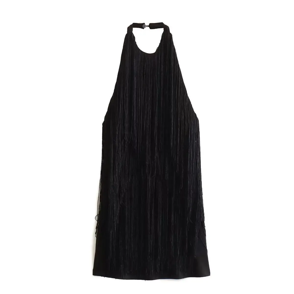 Women's Summer Halter Sleeveless Fringe Dress Anna Kay Co