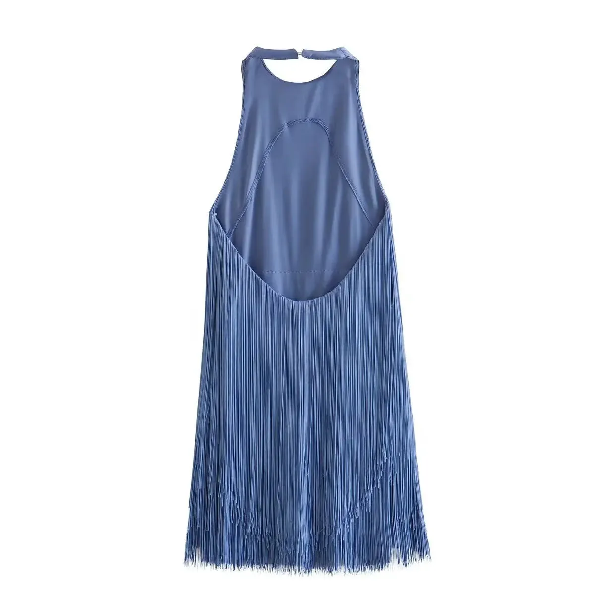 Women's Summer Halter Sleeveless Fringe Dress Anna Kay Co