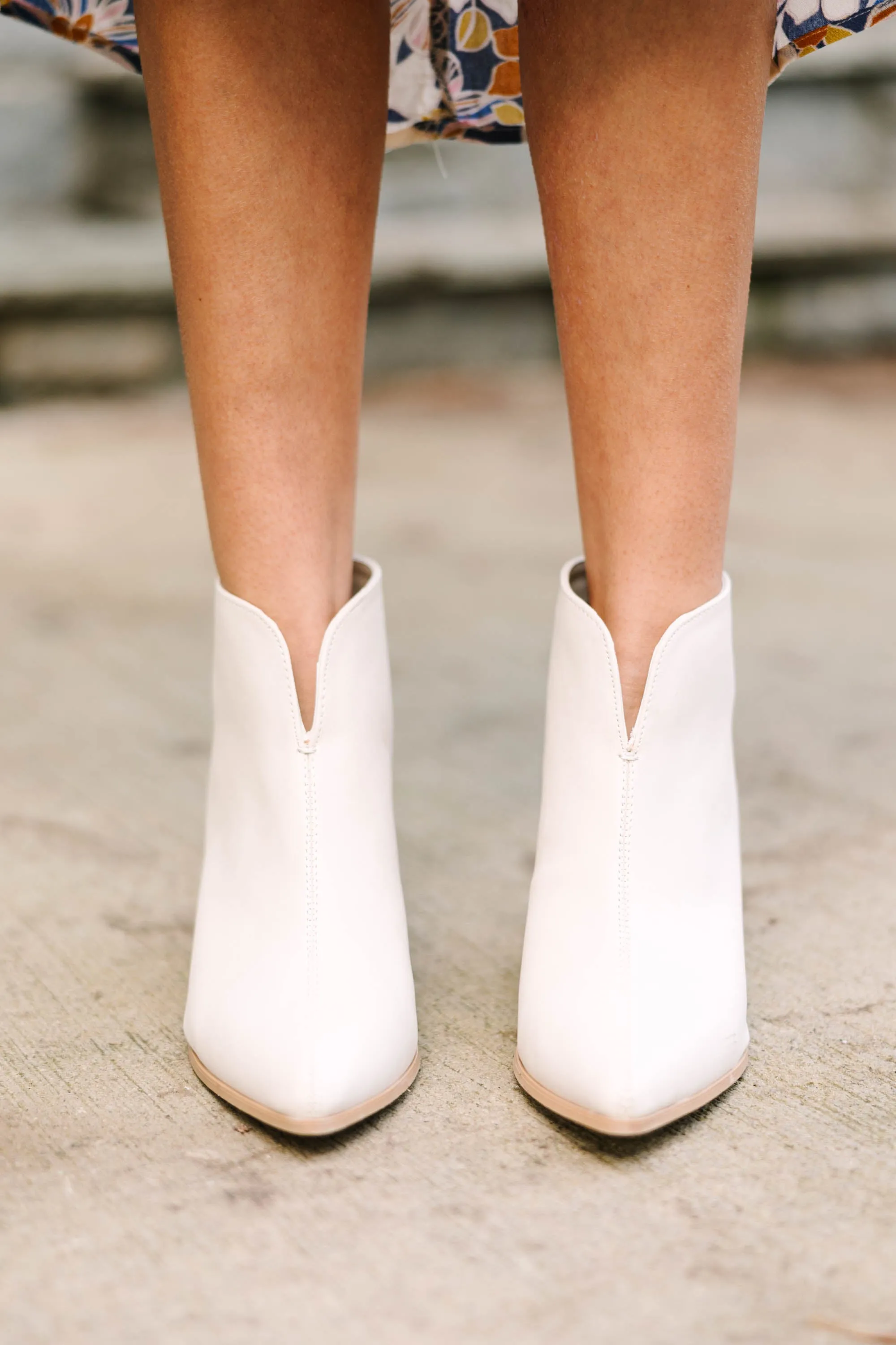 Work With It White Booties