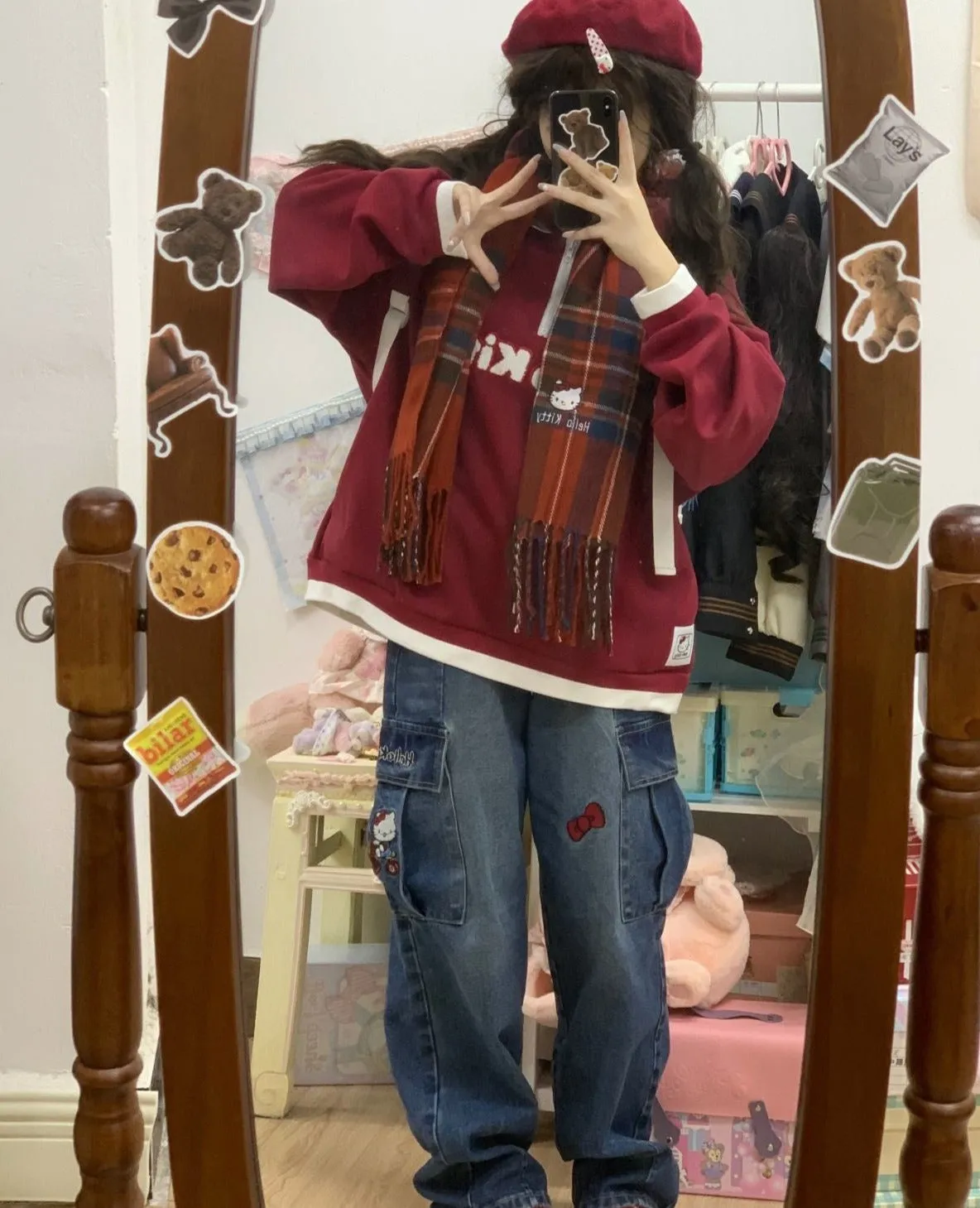 Y2K Kitten Baggy Denim Jeans