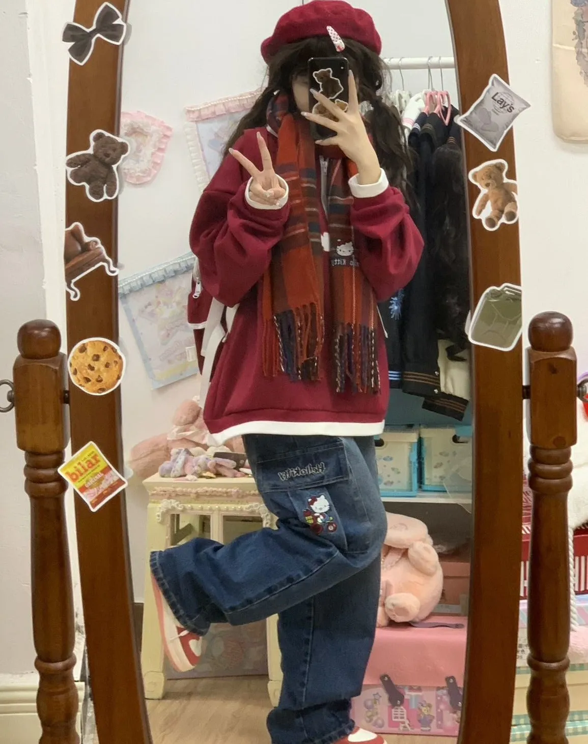 Y2K Kitten Baggy Denim Jeans