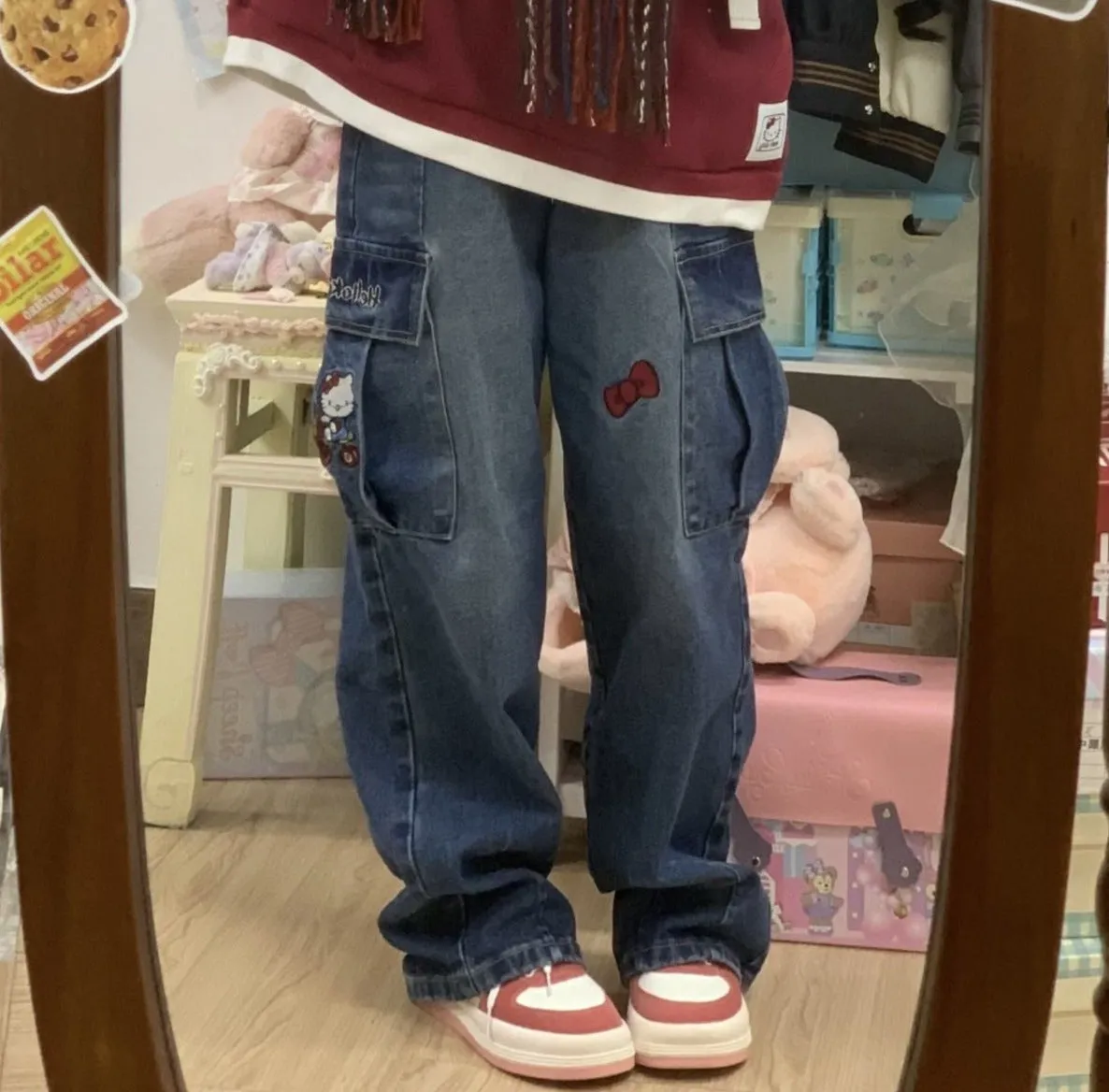 Y2K Kitten Baggy Denim Jeans