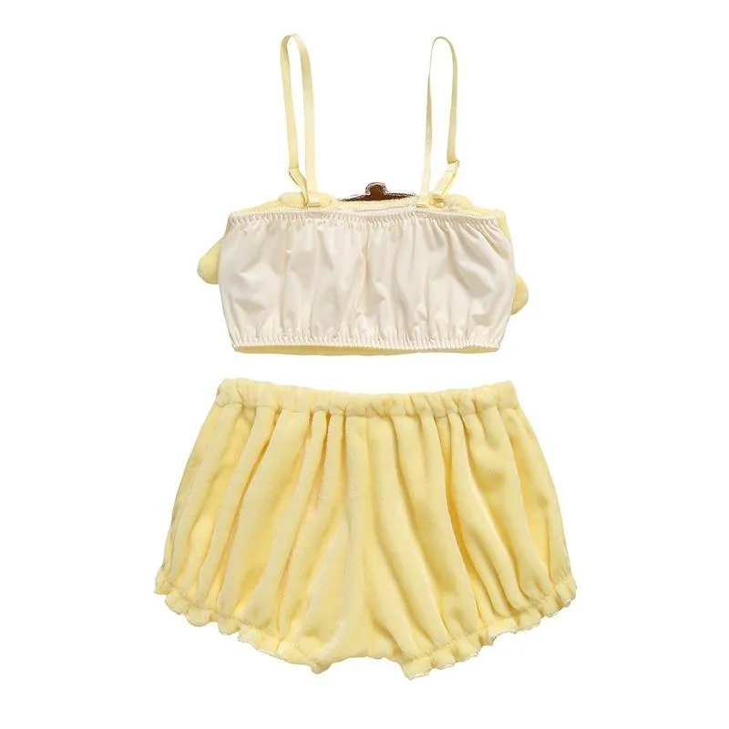 Yellow Puppy Dog Lingerie Set