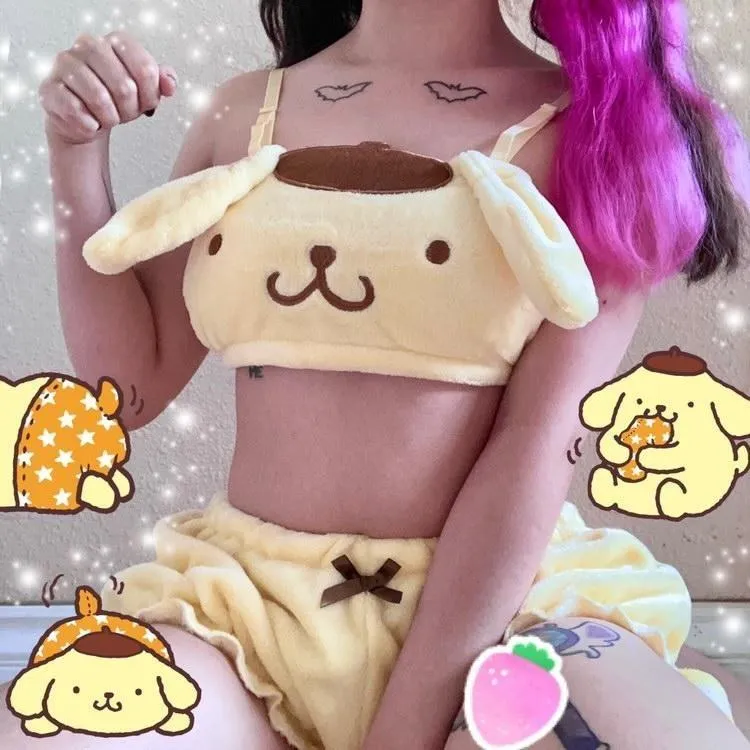 Yellow Puppy Dog Lingerie Set