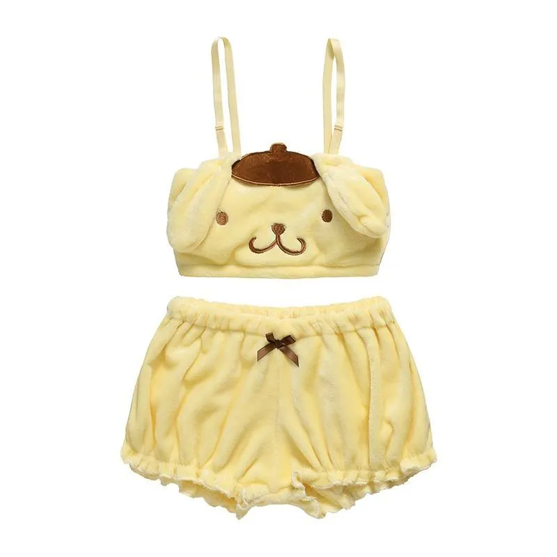 Yellow Puppy Dog Lingerie Set