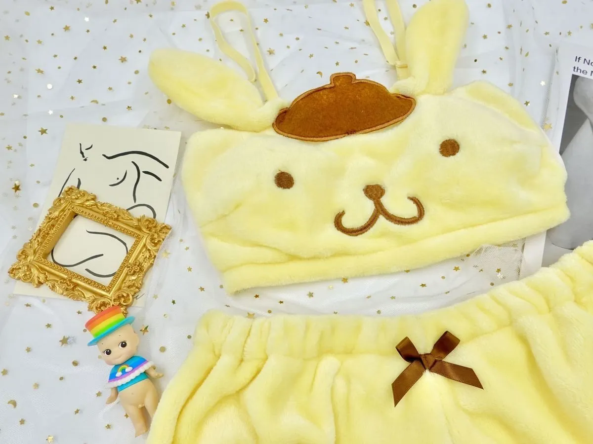 Yellow Puppy Dog Lingerie Set