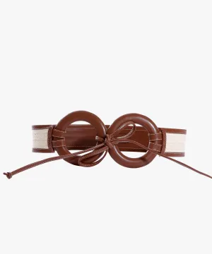 Zen Belt in Raffia and Leather
