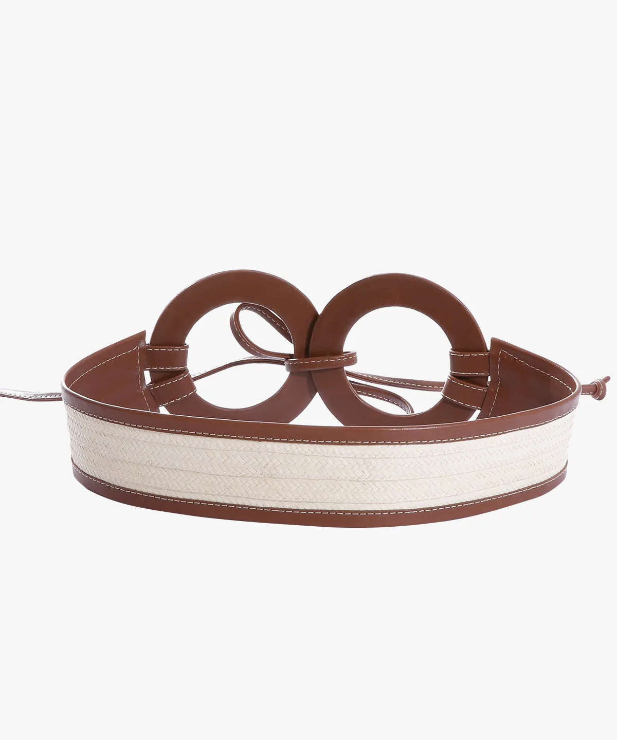 Zen Belt in Raffia and Leather