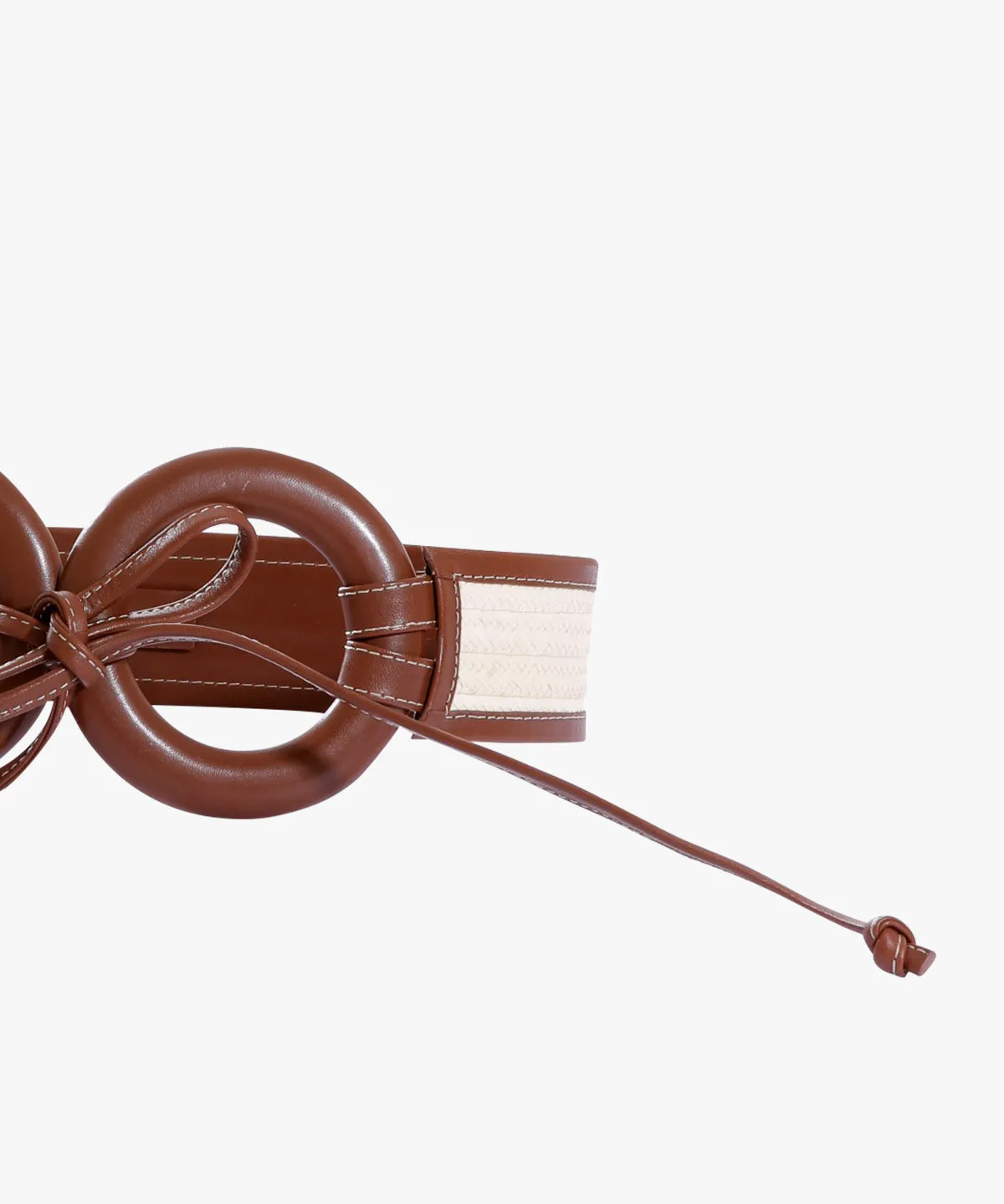 Zen Belt in Raffia and Leather